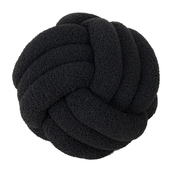 Dekorativ Knyttet Teddy Ball Myk Pute - 100% Ull, Rund | Skanto