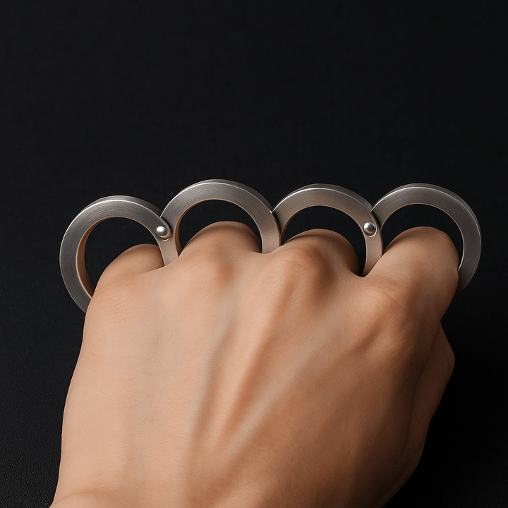 Skanto | DEFENDRING – Taktisk Foldebar Selvforsvar Ring med Rotasjonsvennlig Rustfritt Stål Design