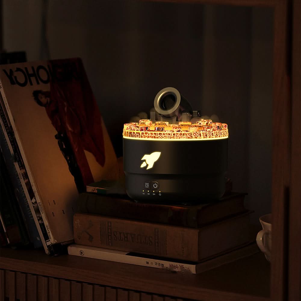 Skanto | Lava Cannon Humidifier Aroma Diffuser med Mist Nattlys