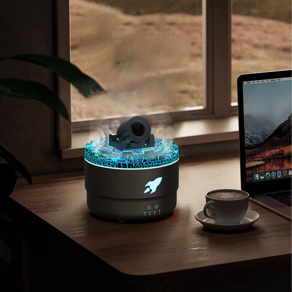 Skanto | Cannon Luftfukter Aroma Diffuser Vannmist Nattlys Lava Perfekt Gave
