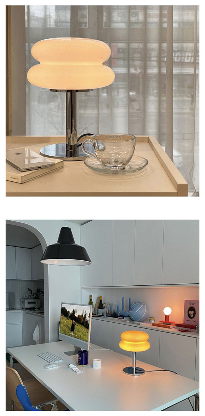 Skanto | DESIGNER GLASS BORDLAMPE - AMBIENT LED LAMPE FOR SOVEROM OG KONTOR