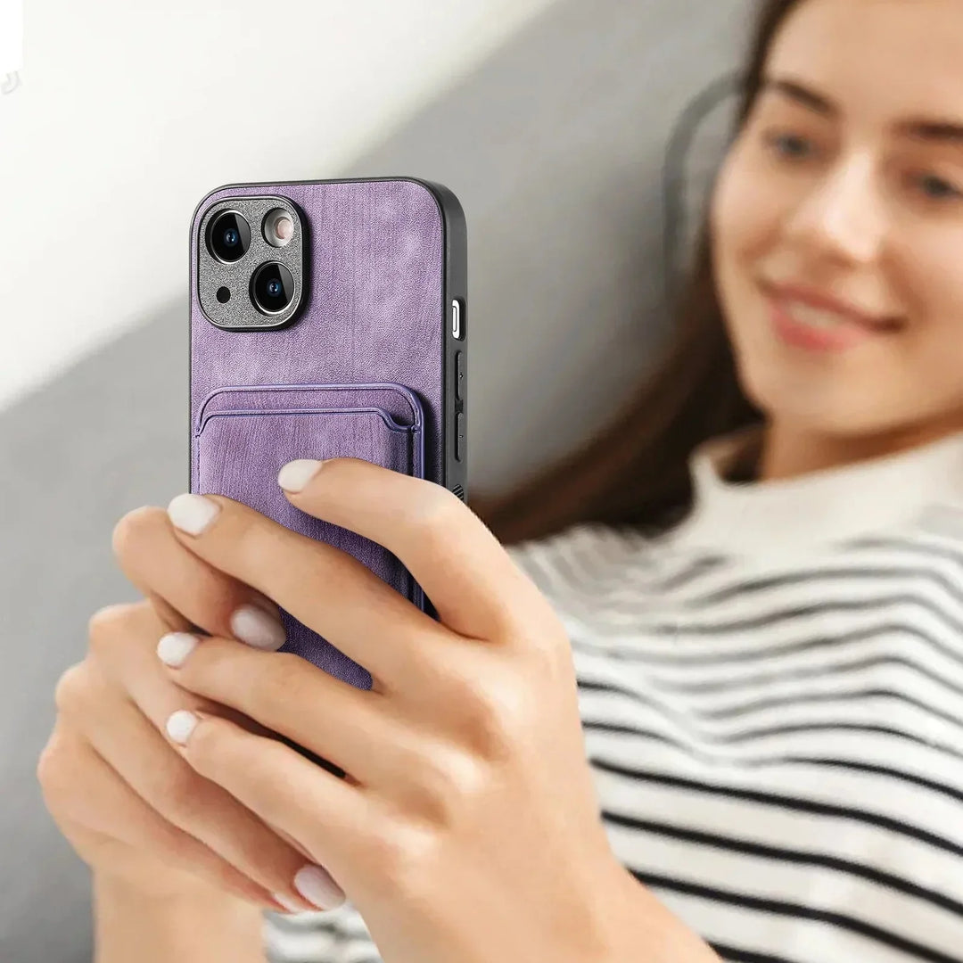 Skanto |  Magsafe iPhone-deksel Magnetisk lær kortholder