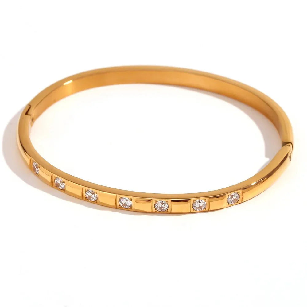 Skanto | Diamantaksetert Gull Armring