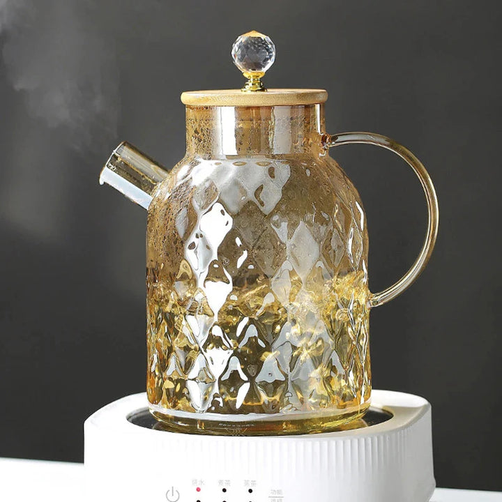 Diamond Texture Surface Glass Kettle Varmeresistent Tykk Glass | Skanto