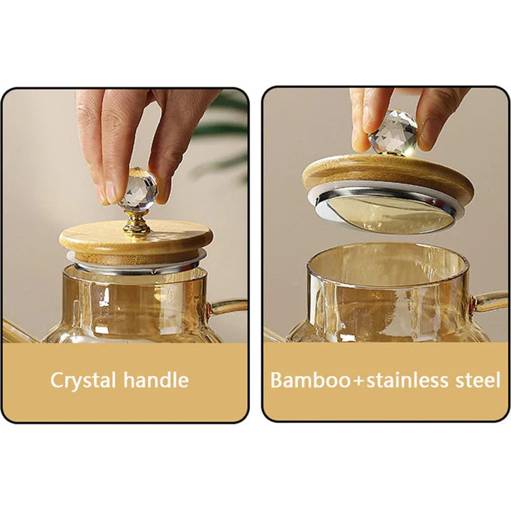 Diamond Texture Surface Glass Kettle Varmeresistent Tykk Glass | Skanto