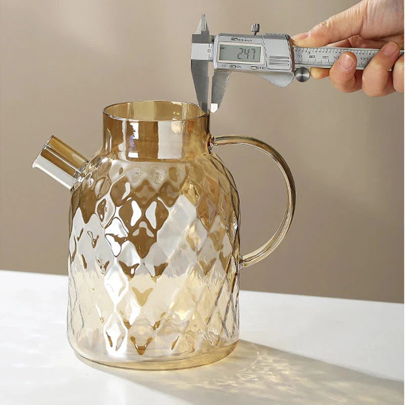 Diamond Texture Surface Glass Kettle Varmeresistent Tykk Glass | Skanto