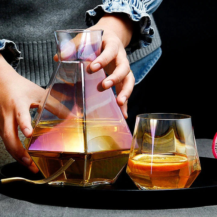 Diamond Type Glass Water Bottle Pitcher Drinkware Creative Drinkware | Skanto