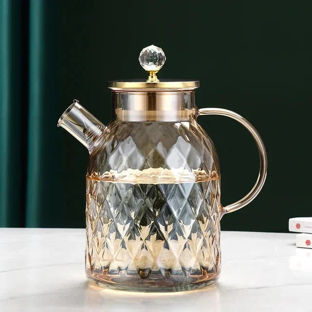 Diamond Type Glass Water Kettle Creative Glass Kettle Bottle | Skanto