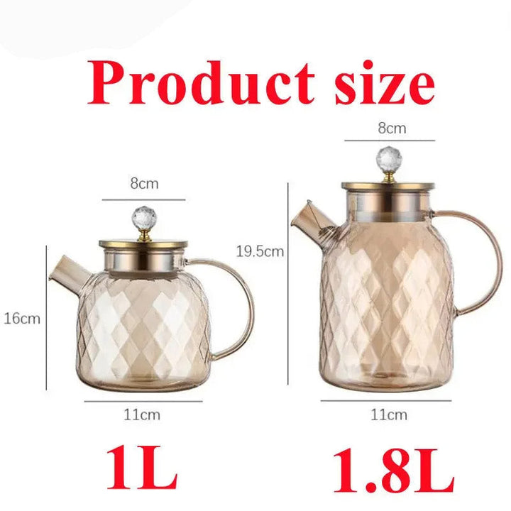 Diamond Type Glass Water Kettle Creative Glass Kettle Bottle | Skanto