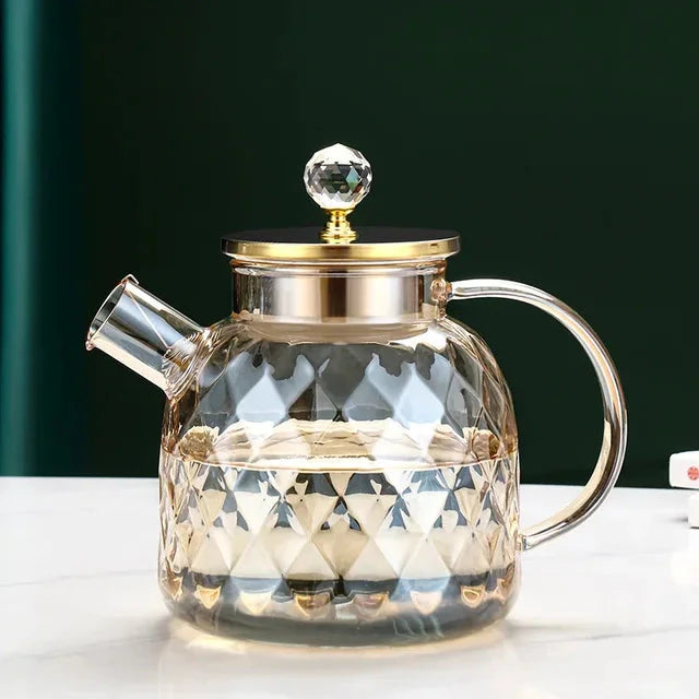 Diamond Type Glass Water Kettle Creative Glass Kettle Bottle | Skanto