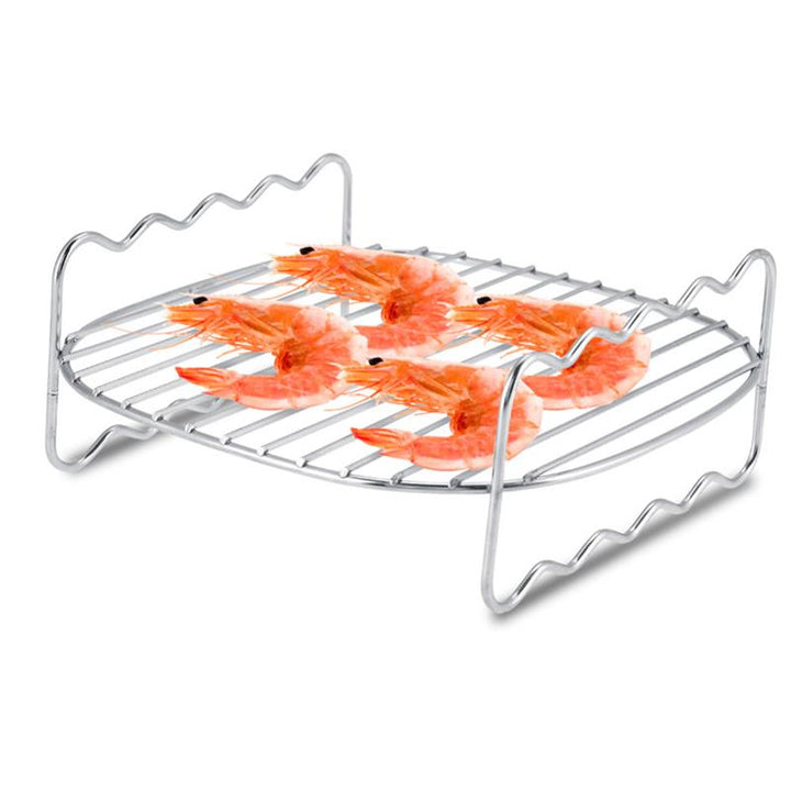 Dobbeltlaget rustfritt stål spyd grillstativ BBQ brett | Skanto