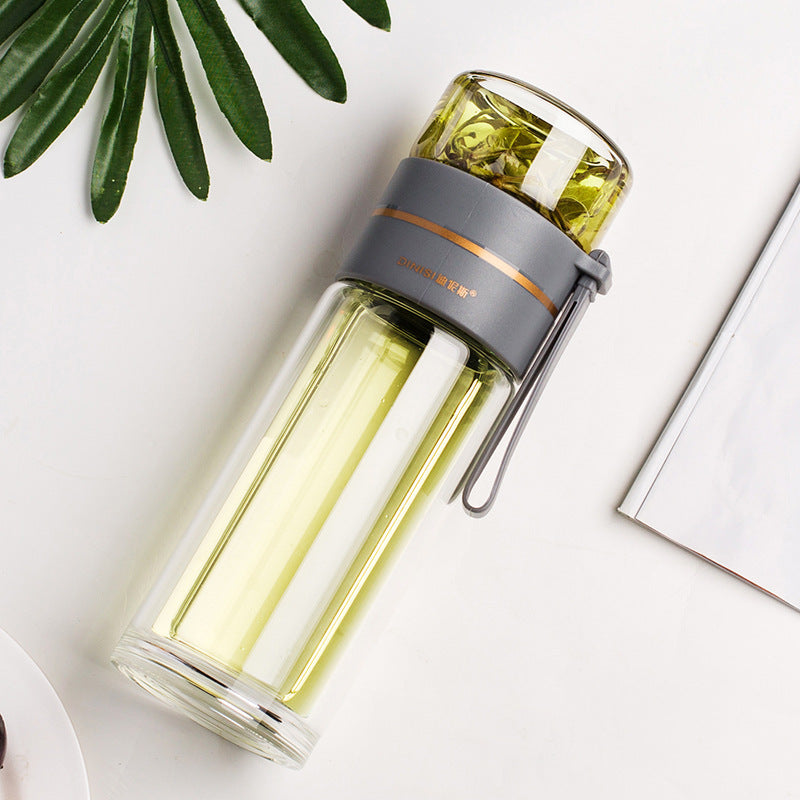 Skanto | Dobbelveggs Glassvannflaske med Te-infuser - PureBrew