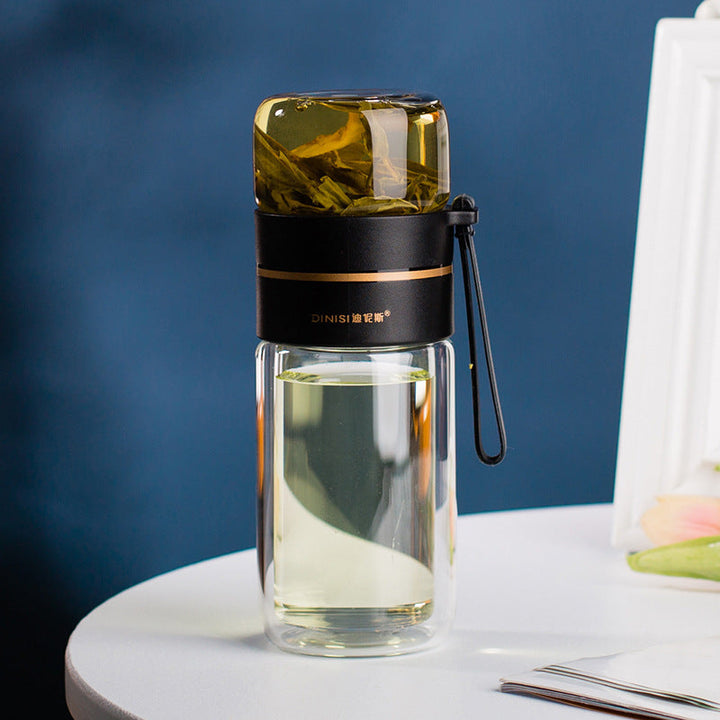 Skanto | Dobbelveggs Glassvannflaske med Te-infuser - PureBrew