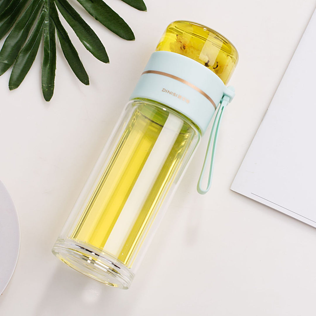 Skanto | Dobbelveggs Glassvannflaske med Te-infuser - PureBrew