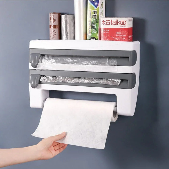 WrapHub - Praktisk Dispenser - Klatrefilm og Kjøkkenpapir - Plassbesparende | Skanto