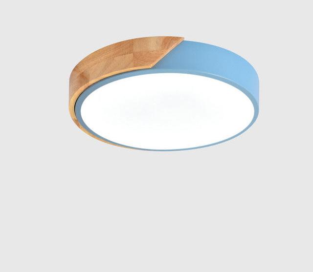 Minimalistisk Rund LED Taklampe med Tredekor – Moderne Design, Dimbar | Skanto