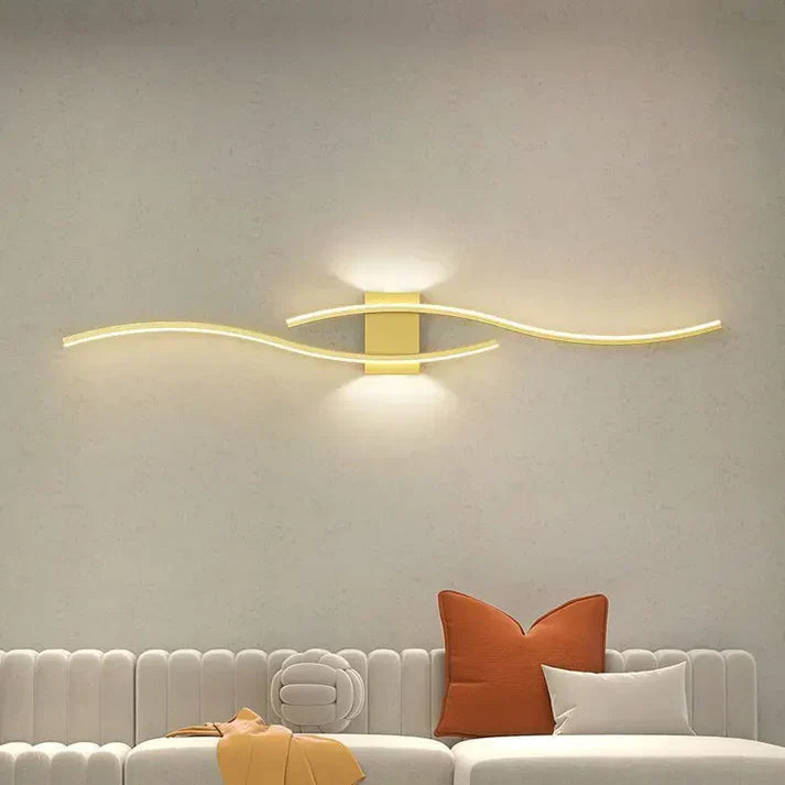 Skanto | Lumivora Wave LED Vegglampe | Moderne Bølge Design | Energisparende & Stilig | 60×15 cm | Varm, Blendingfri Lys