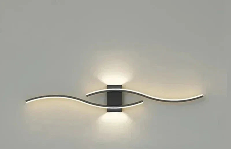 Moderne LED Vegglampe – Bølgeformet Design, Minimalistisk Stil | Skanto