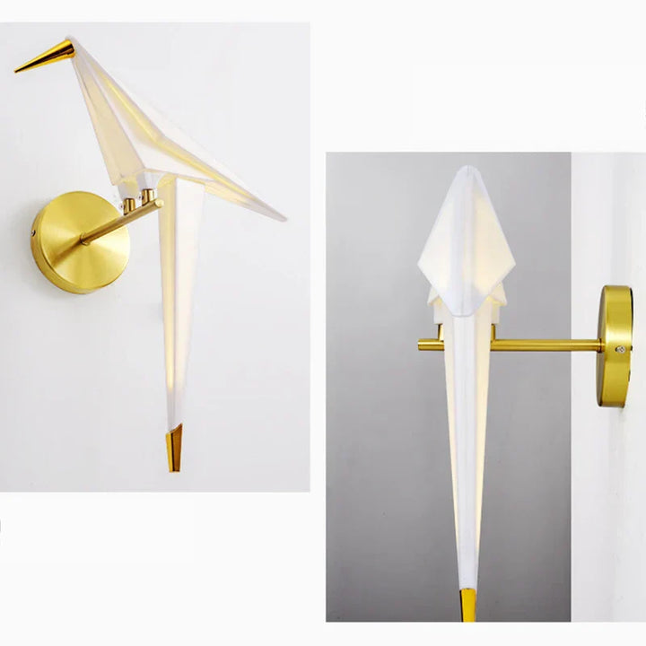 Moderne Origami Grane Vegglampe - Elegant LED Lys for Stueområder | Skanto