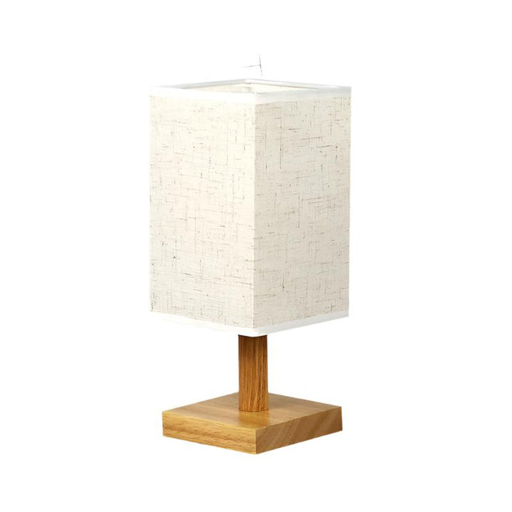 USB Bordlampe med Stoffsjcjerm - Moderne LED Nattbordlampe for Soverom og Kontor | Skanto