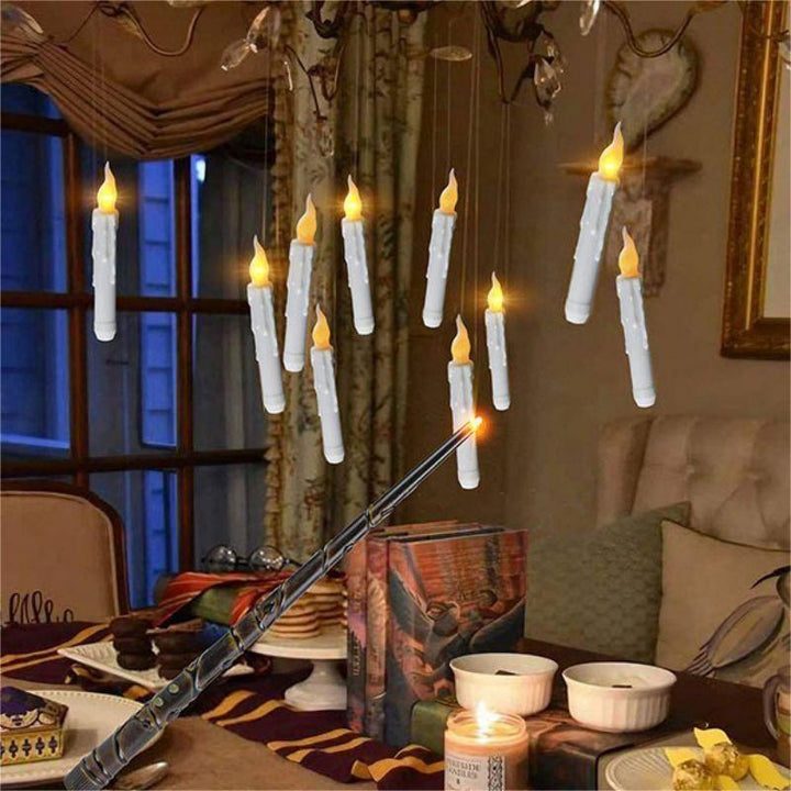 HALLOWEEN DEKORASJONSLYS - 20PCS FLYTENDE LYS MED STAVFJERNSTYRING - Skanto