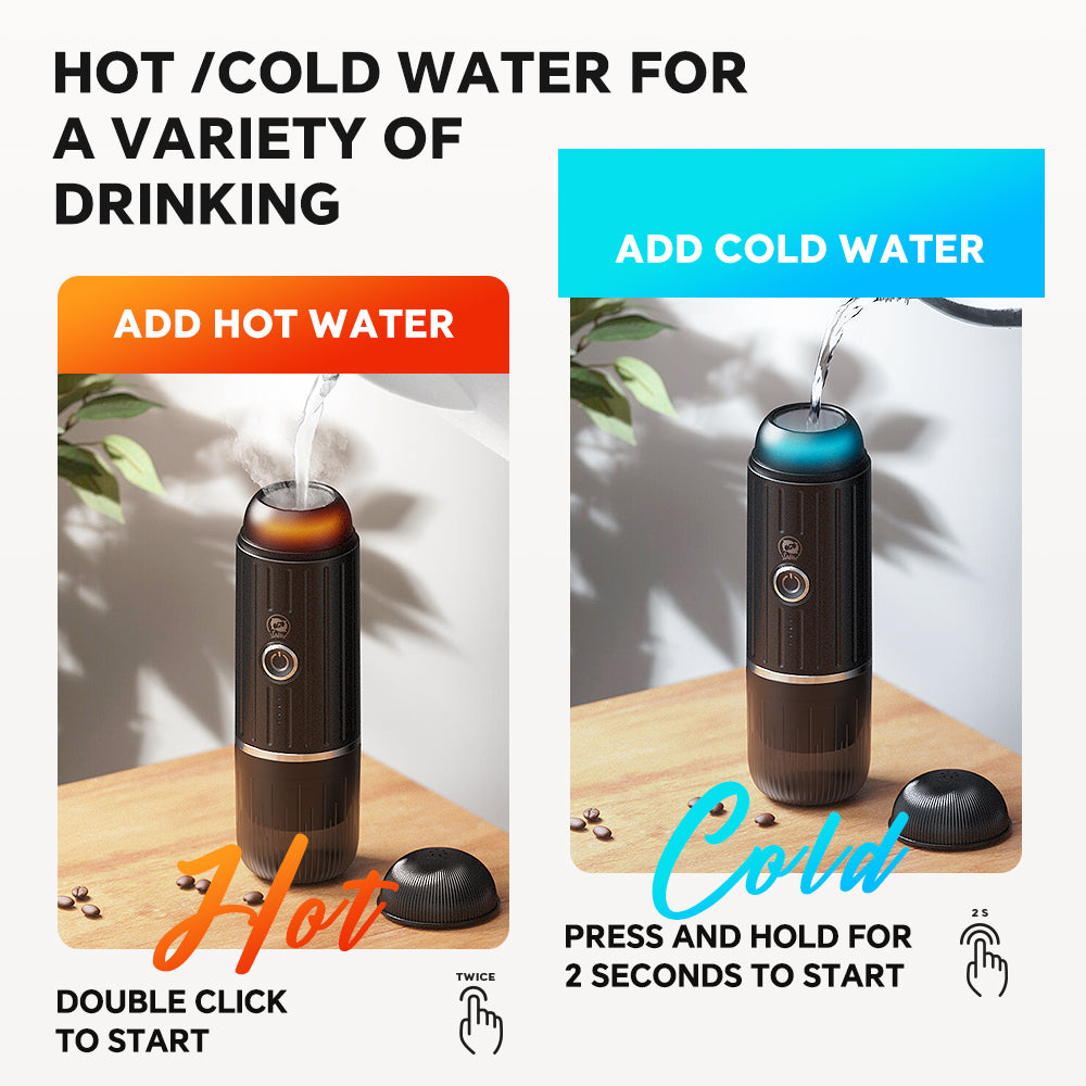 Skanto | Selvmålt bærbar elektrisk espressomaskin med USB-C-lader – Kompatibel med malt kaffe & Nespresso-kapsler