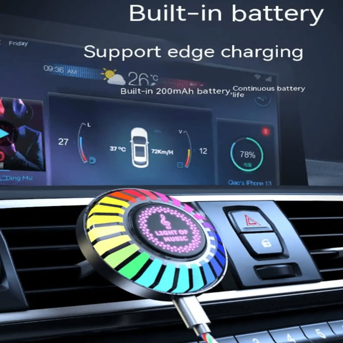 Auto Sound Pickup Light | Portable RGB Moro på farten | Skanto