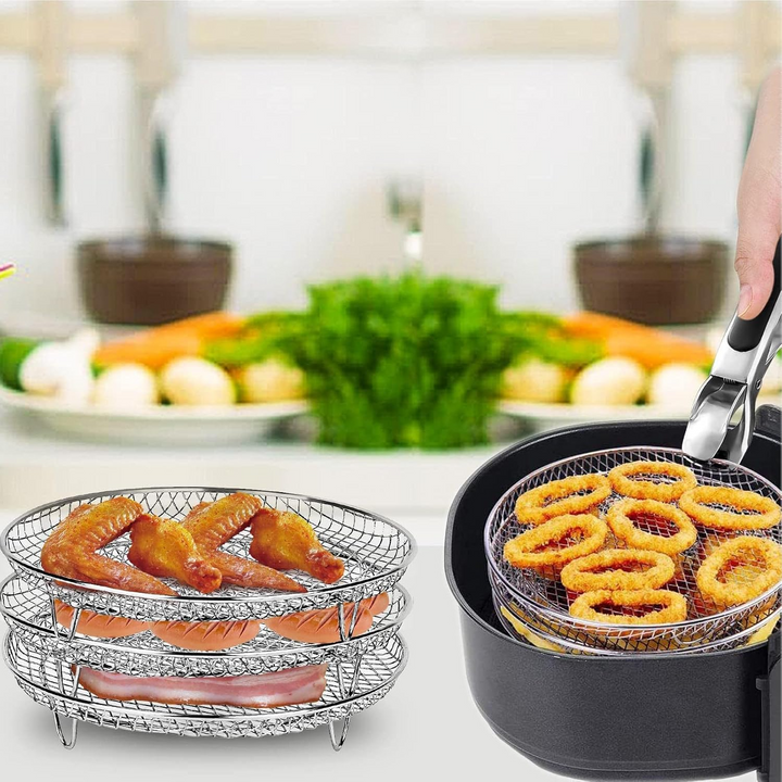 Stabelbare Air Fryer Racks | Plassbesparende steking gjort enkelt | Skanto