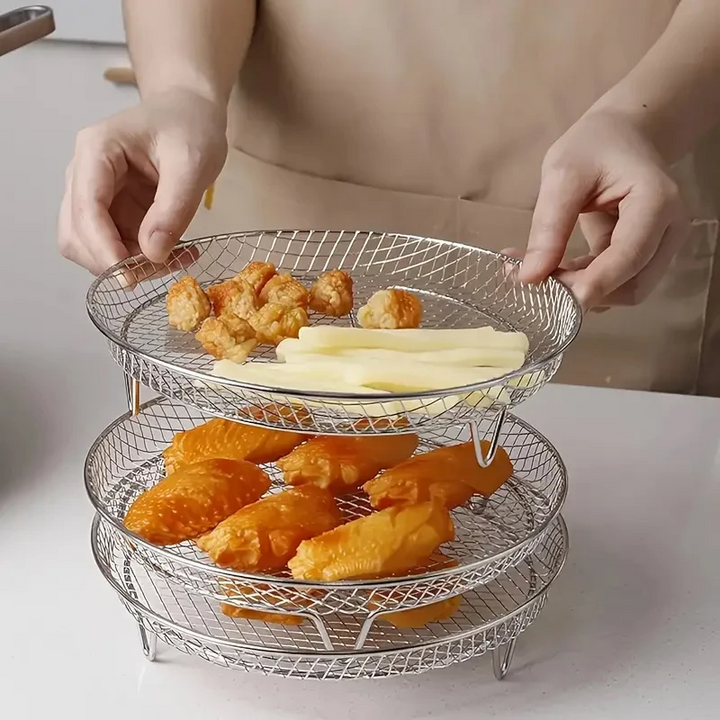 Stabelbare Air Fryer Racks | Plassbesparende steking gjort enkelt | Skanto