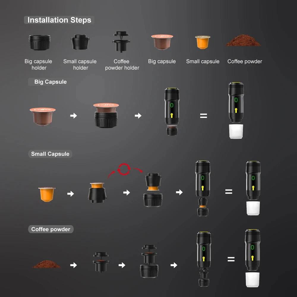 Bærbar kaffemaskin | Brygg hvor som helst og når som helst | Skanto