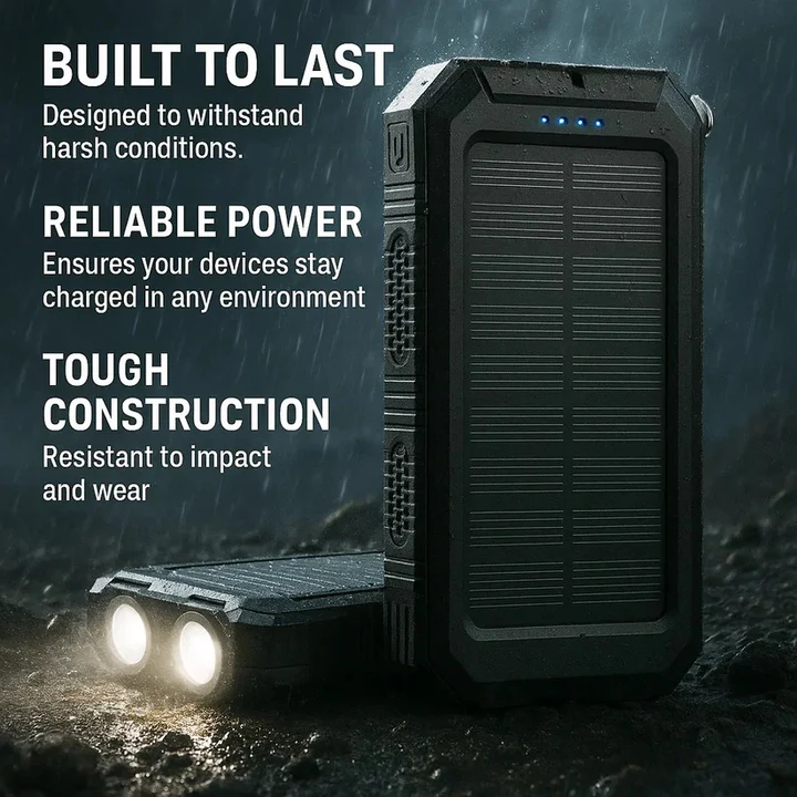 Skanto | 30 000mAh Solcellelader Vanntett Power Bank Ekstern