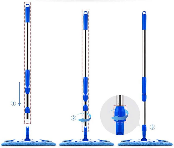 Skanto | Flat Mope med gjenbrukbare vaskbare mopper