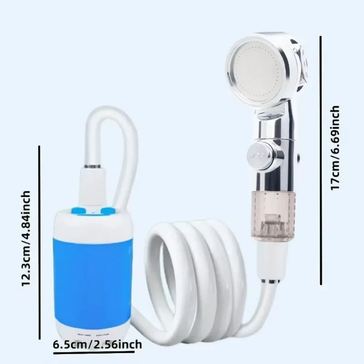 Tragbarer, USB-wiederaufladbarer Duschkopf mit Wasserpumpe