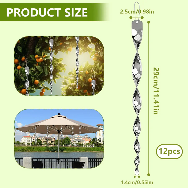 Skanto | Refleksiv Bird Deterrent Spiral Stang