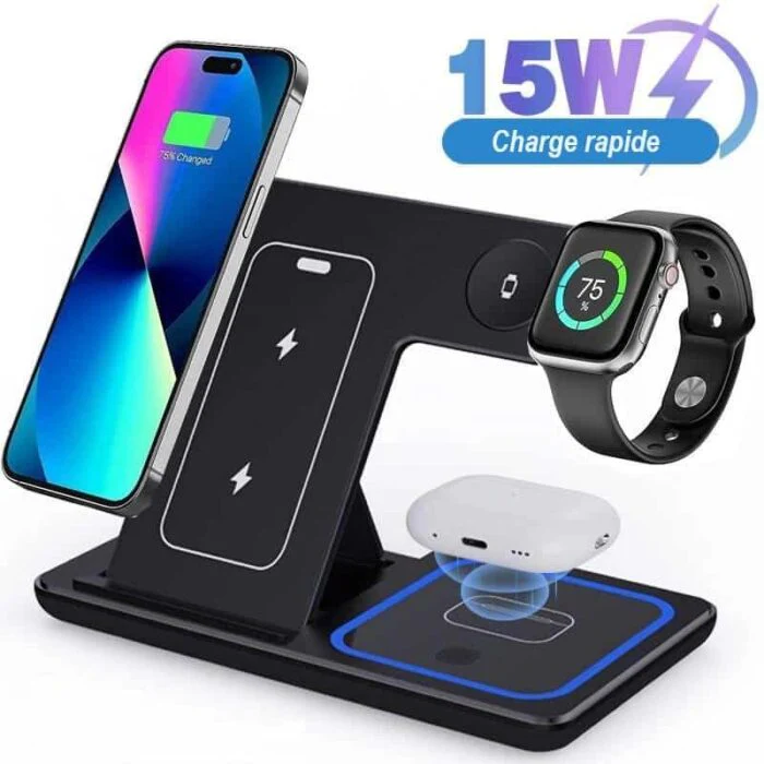 3-i-1-Wireless-Induksjonslader for iPhone