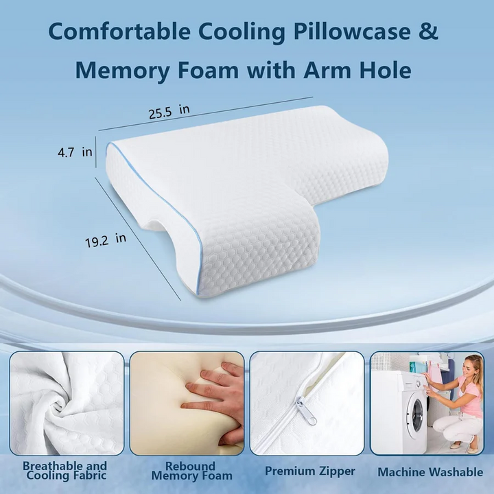 Orthopädisches Partnerkissen | Kuscheldesign mit Armtunnel | Minne-Schaum