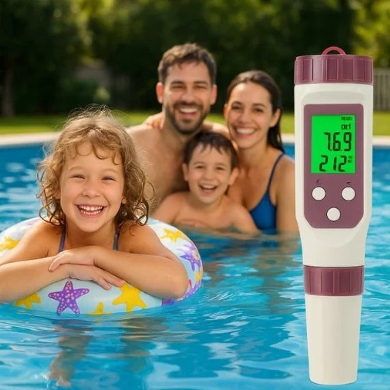 Skanto | Digital Pool Tester PH og Klor Måleinstrument for Enkel Vannanalyse