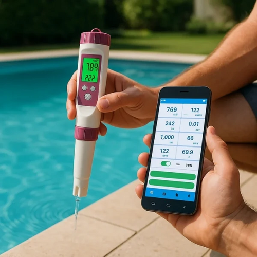 Skanto | Digital Pool Tester PH og Klor Måleinstrument for Enkel Vannanalyse