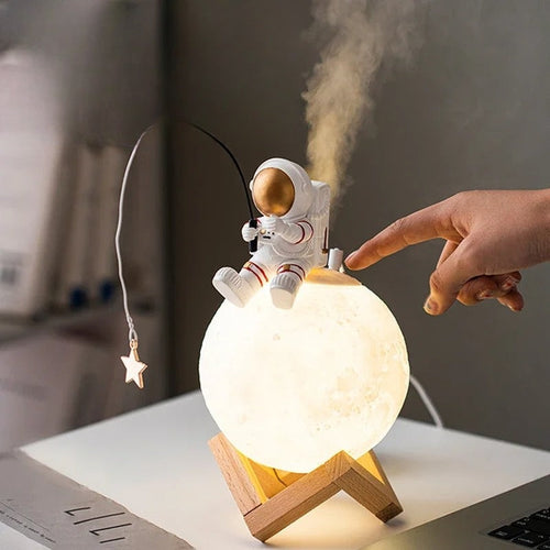 3D Astronaut Månelampe med LED Nattlys, Dempbar Berøringskontroll og Dekorasjon for Barnerommet | Skanto