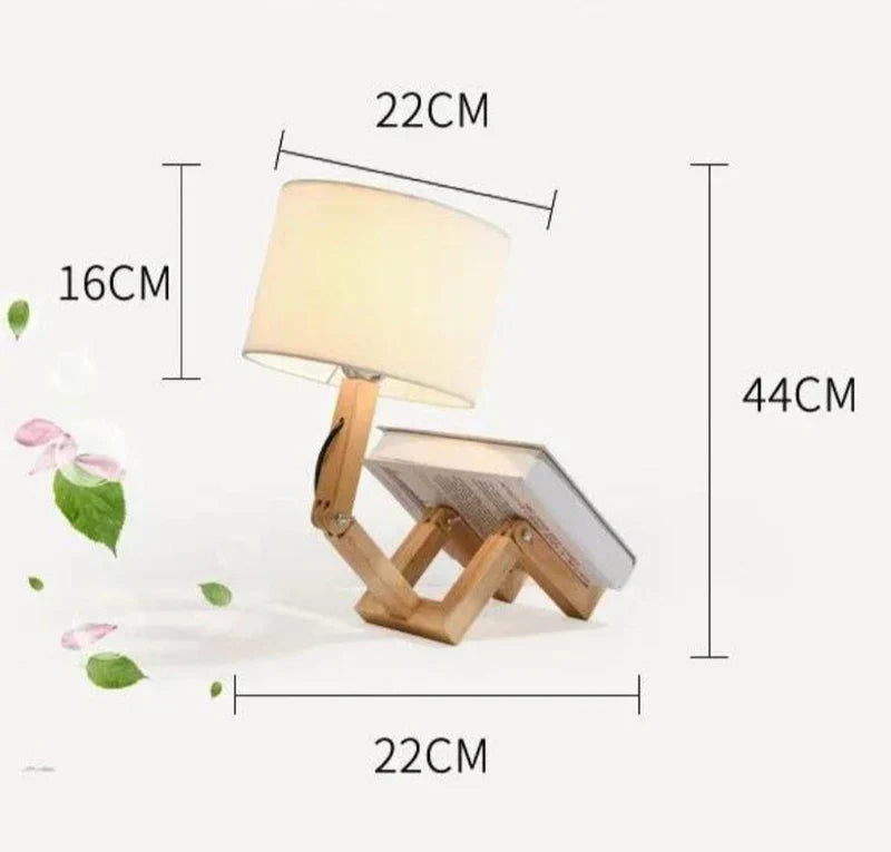 Elegant Trelampe med Bokkompartment Skanto