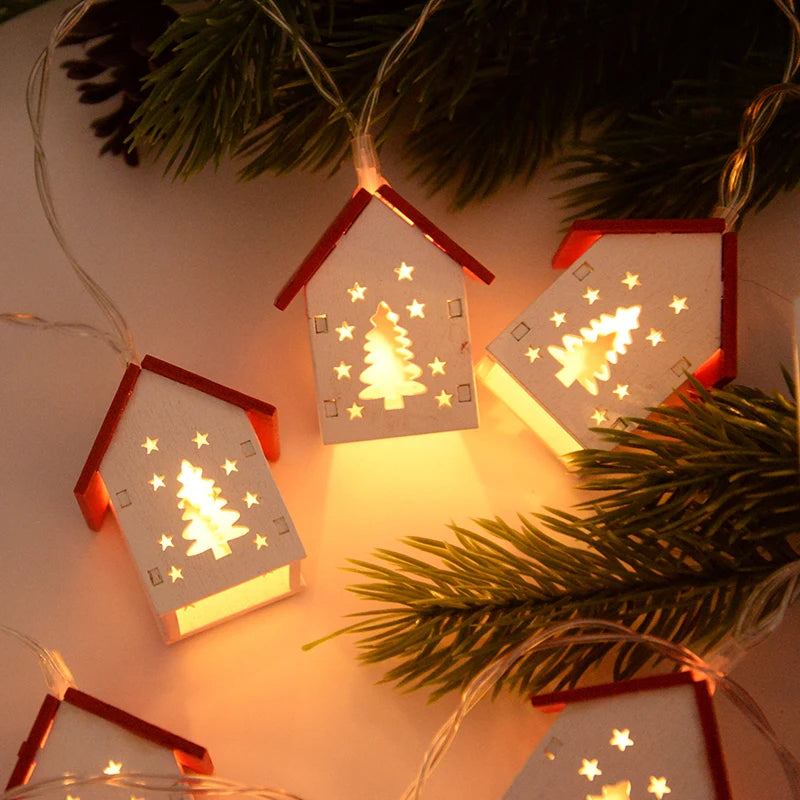 Skanto | LED Julehus Laget av Tre med Festlig Belysning