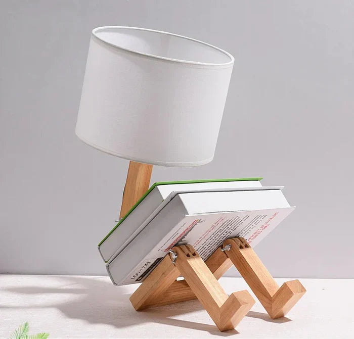Elegant Trelampe med Bokkompartment Skanto