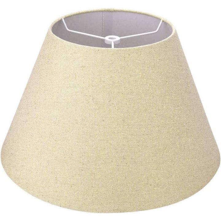 Skanto | Medium lampeskjerm, fat stoff lampeskjerm for bordlampe og gulvlampe, 7x13x7.8 tommer, naturlig ventilert lin, håndlaget, edderkopp (hvit)