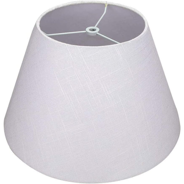 Skanto | Medium lampeskjerm, fat stoff lampeskjerm for bordlampe og gulvlampe, 7x13x7.8 tommer, naturlig ventilert lin, håndlaget, edderkopp (hvit)