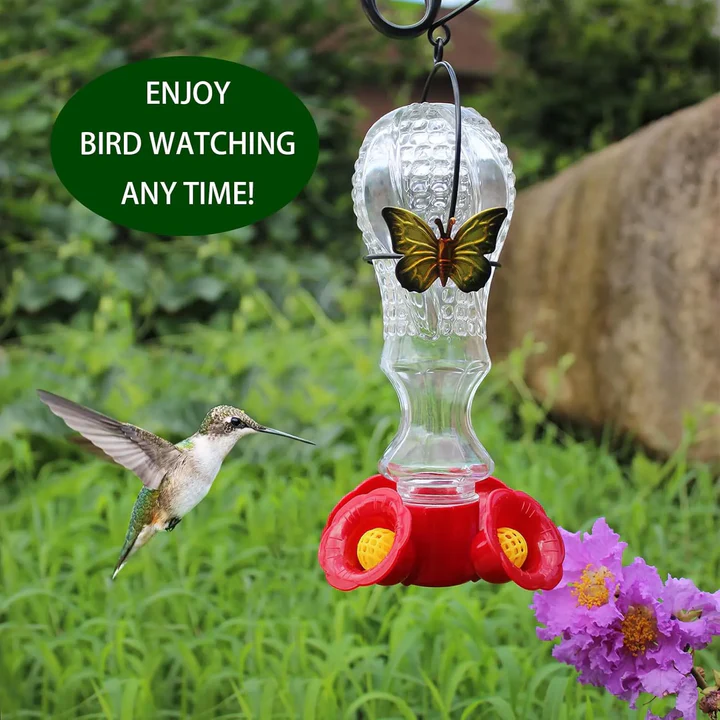 Skanto | Flowers Glass Kolibri Fugl Fôringsautomat Med Maur Grøft