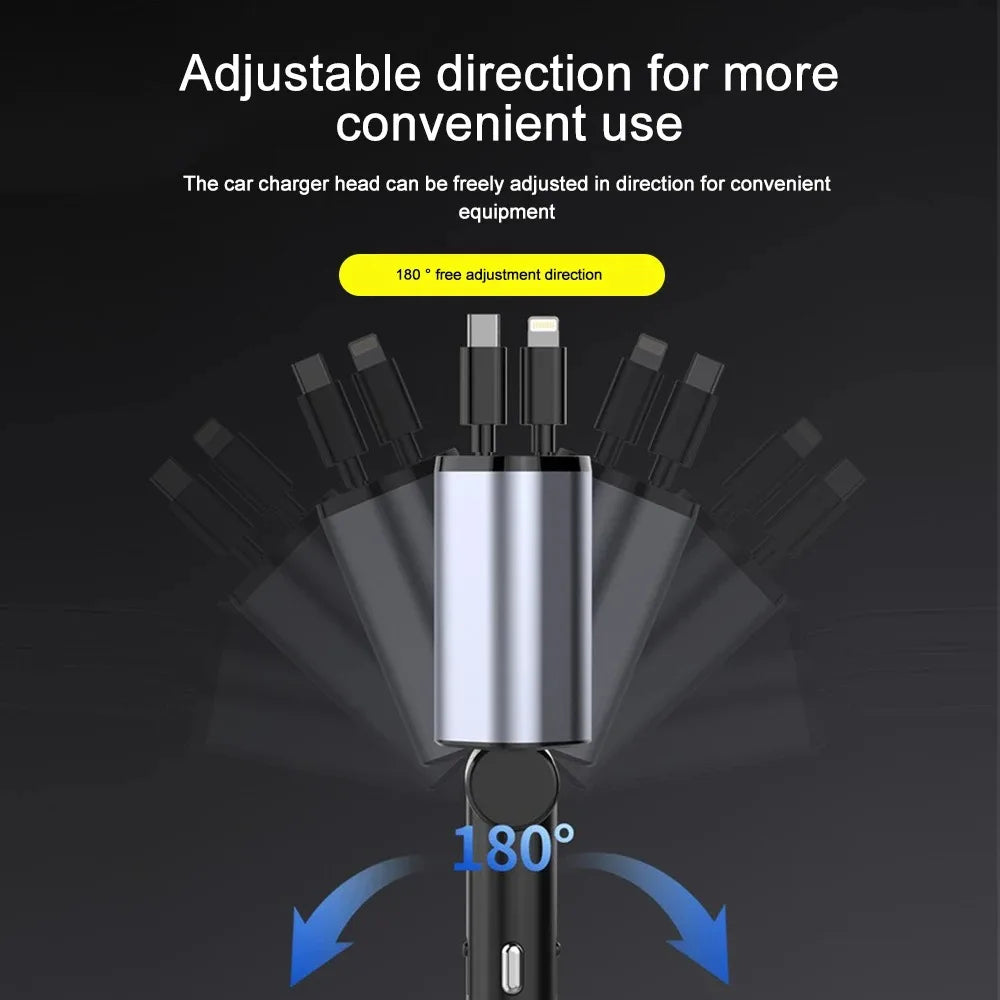 Skanto | Sammenleggbar bil-lader med USB-C og USB-A – 120W hurtig lading