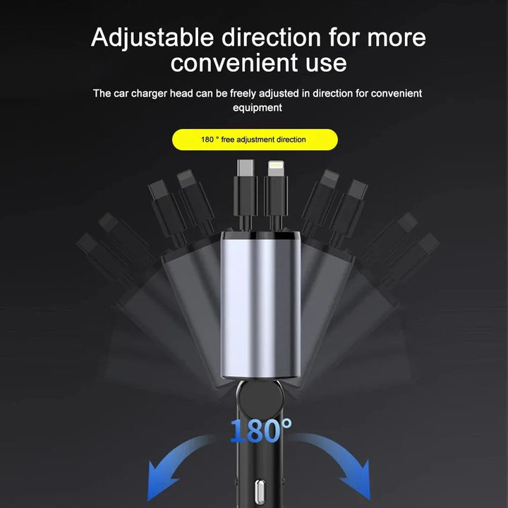 Skanto | Sammenleggbar bil-lader med USB-C og USB-A – 120W hurtig lading