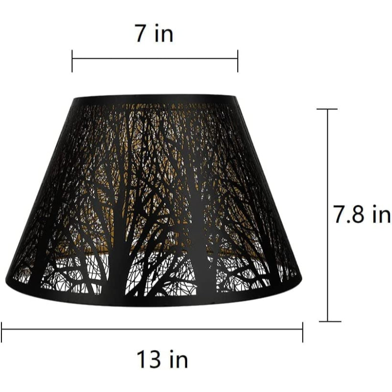 Skanto | Medium lampeskjerm, fat stoff lampeskjerm for bordlampe og gulvlampe, 7x13x7.8 tommer, naturlig ventilert lin, håndlaget, edderkopp (hvit)