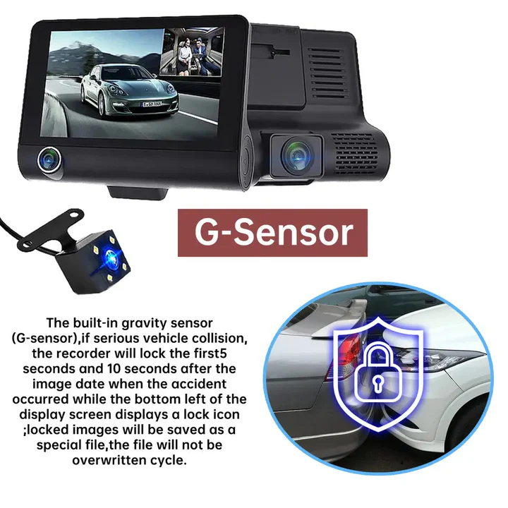4-Zoll-Touchscreen-Front- og Rückfahrkamera