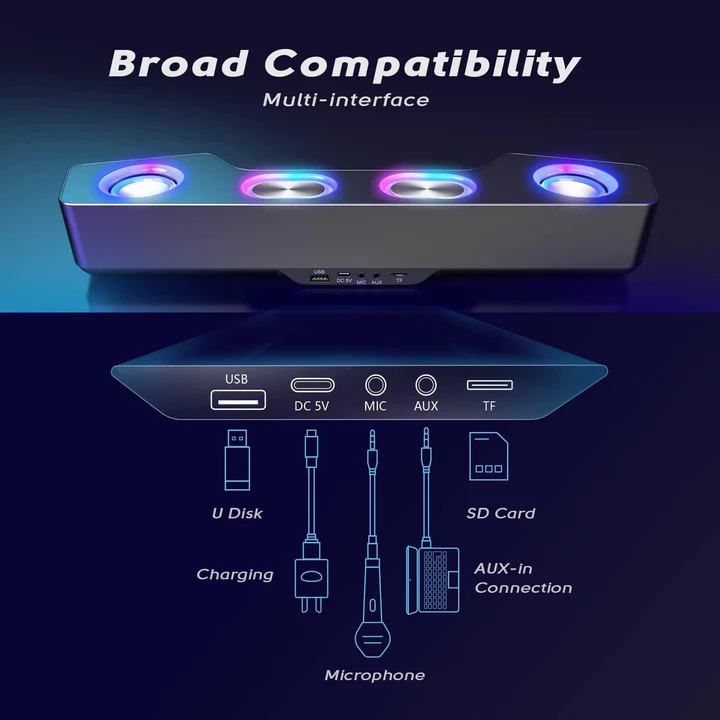 Skanto | Bluetooth Desktop Høyttaler med RGB-effekter